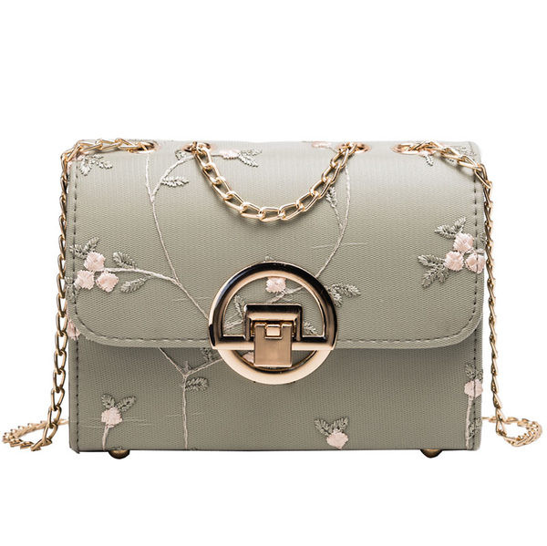 Geanta casual dama cu lant lung si broderie