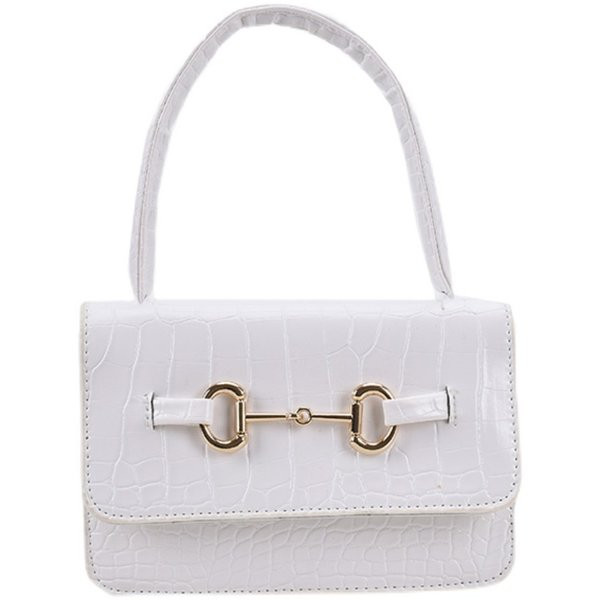 Γυναικεία έκο δερμάτινη τσάντα με μεταλλική διακόσμηση - δύο λαβές