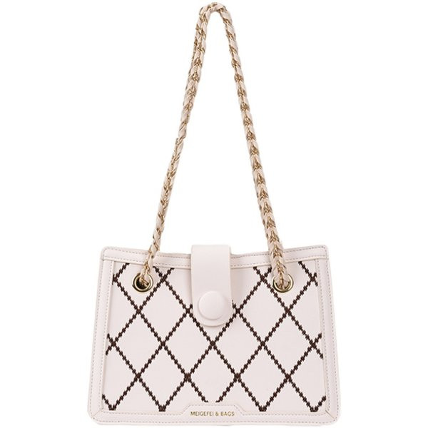 Μικρή οικολογική δερμάτινη τσάντα με μεταλλική λαβή