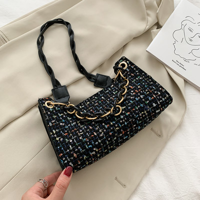 Σύγχρονη γυναικεία τσάντα με αλυσίδα σε τρία χρώματα