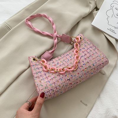 Σύγχρονη γυναικεία τσάντα με αλυσίδα σε τρία χρώματα