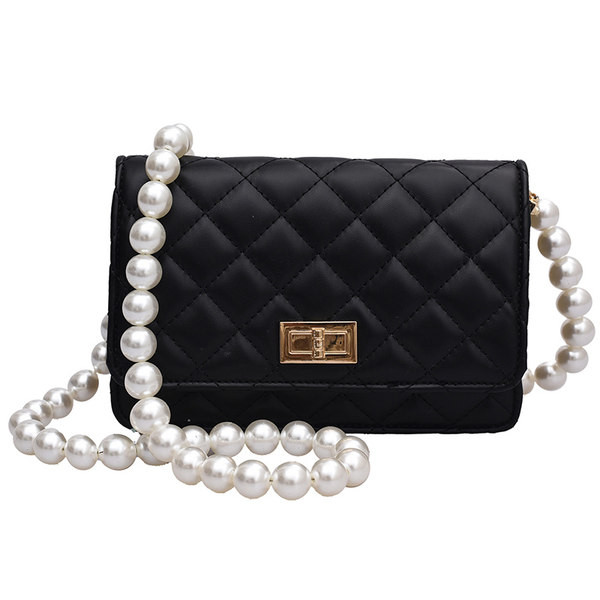 Γυναικεία έκο δερμάτινη τσάντα με πέρλες