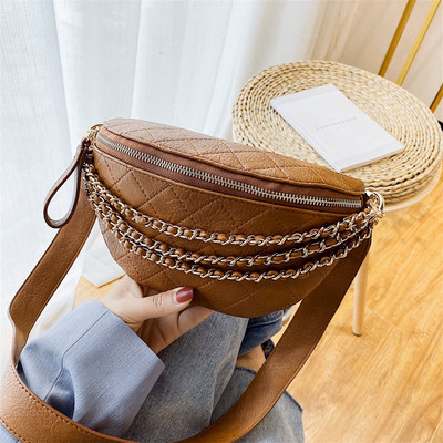 Geantă de damă de ultimă oră cu lanțuri metalice