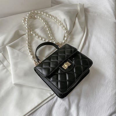 Γυναικεία τσάντα με κοντό και μακρύ λαβή από πέρλες