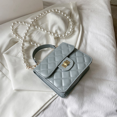 Γυναικεία τσάντα με κοντό και μακρύ λαβή από πέρλες