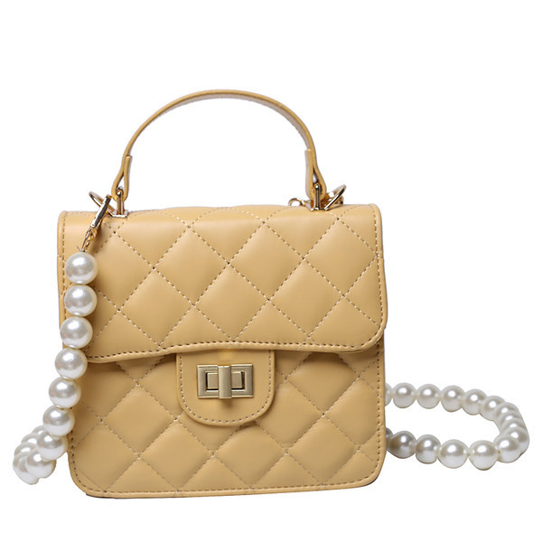 Γυναικεία τσάντα με κοντό και μακρύ λαβή από πέρλες