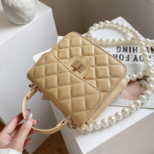 Γυναικεία τσάντα με κοντό και μακρύ λαβή από πέρλες