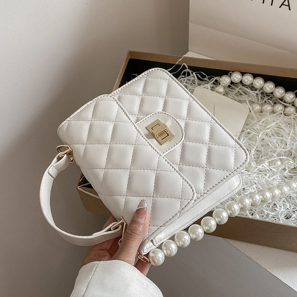 Γυναικεία τσάντα με κοντό και μακρύ λαβή από πέρλες