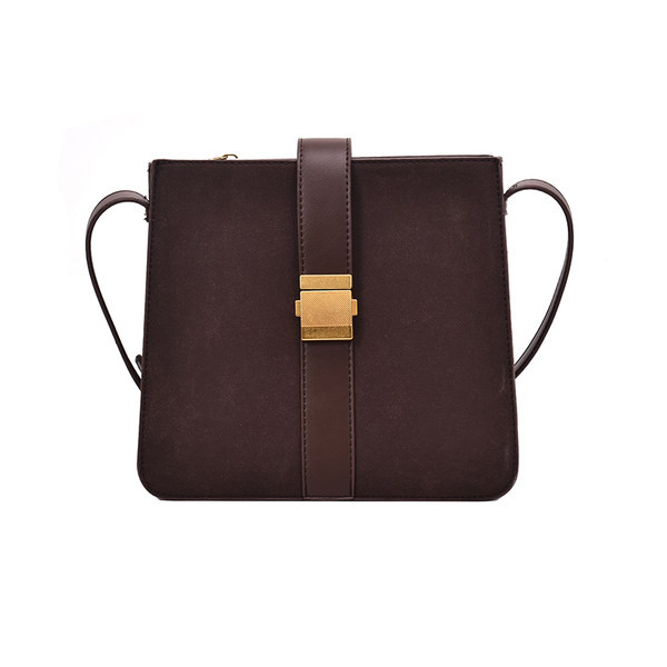 Γυναικεία ρετρό τσάντα σε τετράγωνο σχήμα με μεταλλικό κούμπωμα