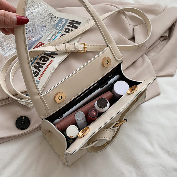 Γυναικεία έκο δερμάτινη τσάντα με κορδέλα και τρουξ