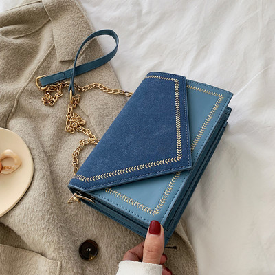 Μοντέρνη τσάντα eco σουέτ με μακριά λαβή