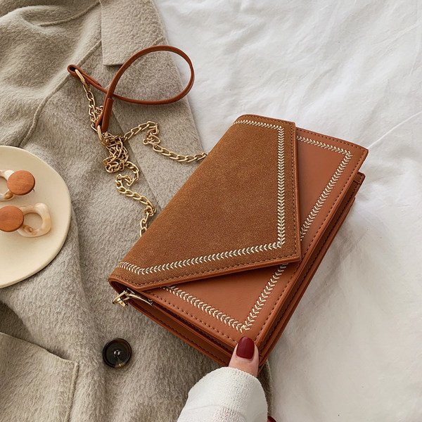 Μοντέρνη τσάντα eco σουέτ με μακριά λαβή