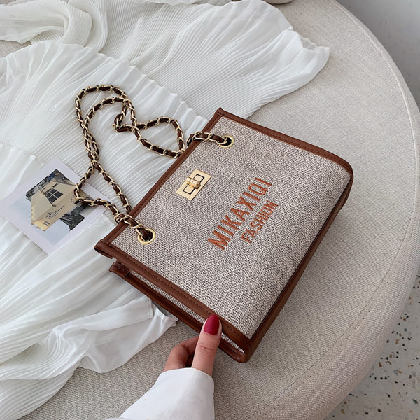 Geantă mică textilă cu inscripții