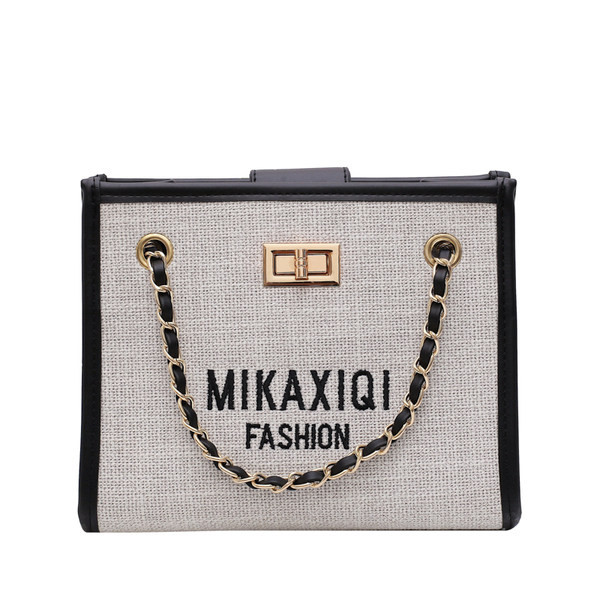 Geantă mică textilă cu inscripții