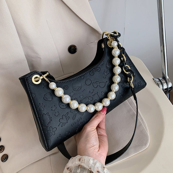 Κομψή γυναικεία τσάντα με πέρλες σε διάφορα χρώματα