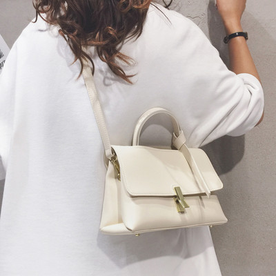 Γυναικεία έκο δερμάτινη τσάντα με δύο διαμερίσματα και λαβές