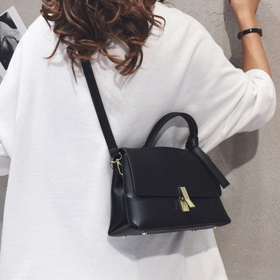 Γυναικεία έκο δερμάτινη τσάντα με δύο διαμερίσματα και λαβές