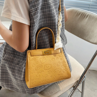 Casual γυναικεία έκο δερμάτινη τσάντα με κορδέλα στη λαβή