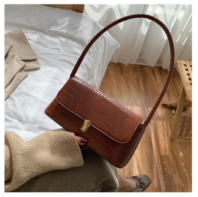 Κομψή μικρή ορθογώνια τσάντα με αγκράφα