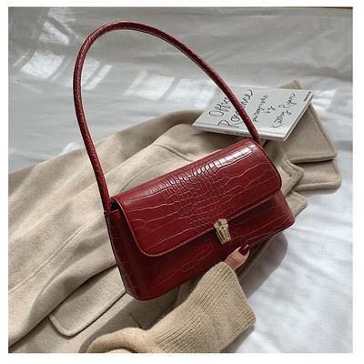 Κομψή μικρή ορθογώνια τσάντα με αγκράφα