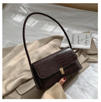 Κομψή μικρή ορθογώνια τσάντα με αγκράφα