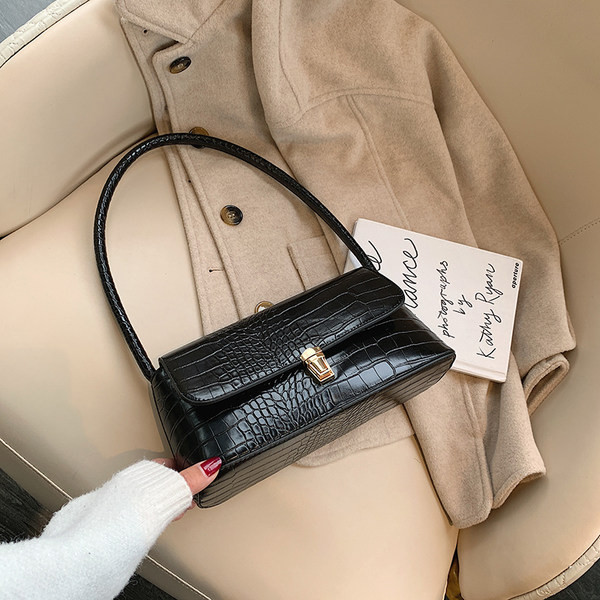 Κομψή μικρή ορθογώνια τσάντα με αγκράφα