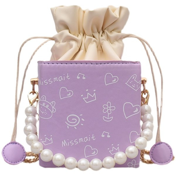 Γυναικεία μοντέρνα τσάντα με πέρλες και μακρά αλυσίδα