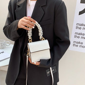 Sieviešu maza somiņa ar pērļu rokturi vairākās krāsās