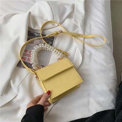 Sieviešu maza somiņa ar pērļu rokturi vairākās krāsās