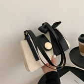 Σύγχρονη γυναικεία τσάντα από οικολογικό δέρμα με σατέν κορδέλα