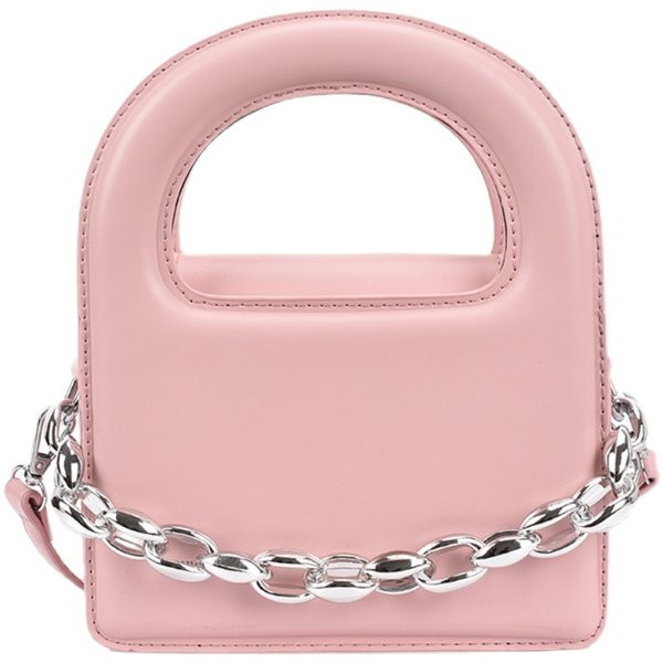 Γυναικεία μοντέρνα έκο δερμάτινη τσάντα με μεταλλική αλυσίδα