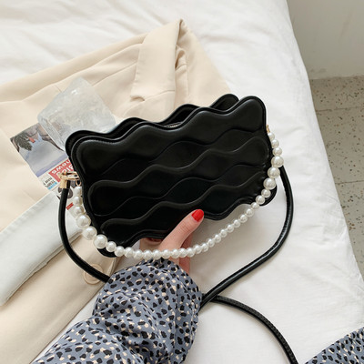 Jauna modeļa sieviešu soma ar pērlēm un garu rokturi