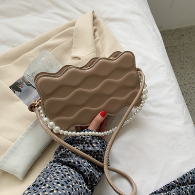 Jauna modeļa sieviešu soma ar pērlēm un garu rokturi