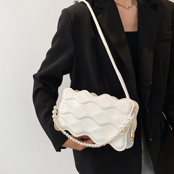 Jauna modeļa sieviešu soma ar pērlēm un garu rokturi