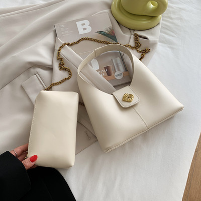 Γυναικεία έκο δερμάτινη τσάντα με μακριά αλυσίδα - πολλά χρώματα