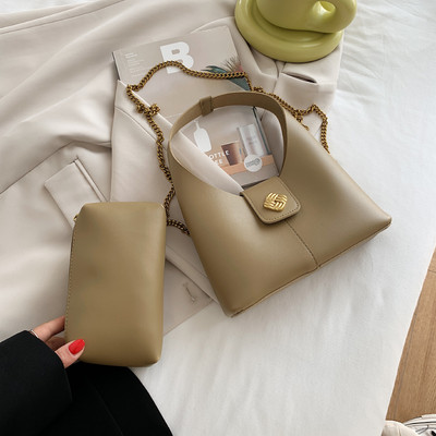 Γυναικεία έκο δερμάτινη τσάντα με μακριά αλυσίδα - πολλά χρώματα