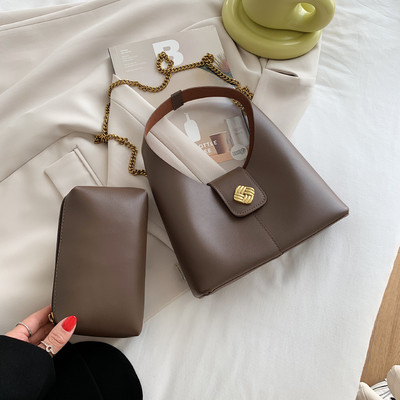 Γυναικεία έκο δερμάτινη τσάντα με μακριά αλυσίδα - πολλά χρώματα