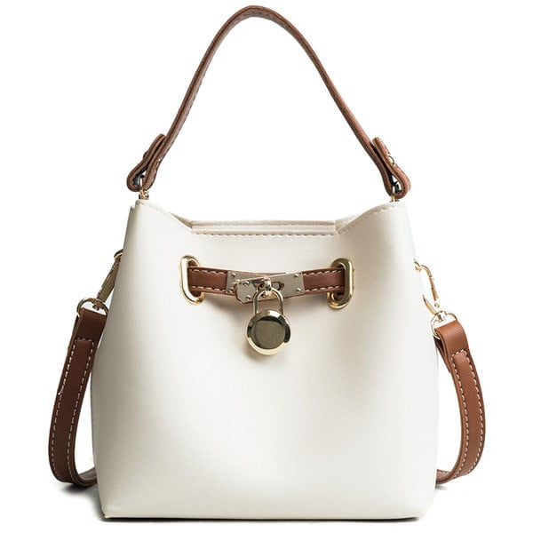 Μικρή δερμάτινη τσάντα νέου μοντέλου με δύο λαβές