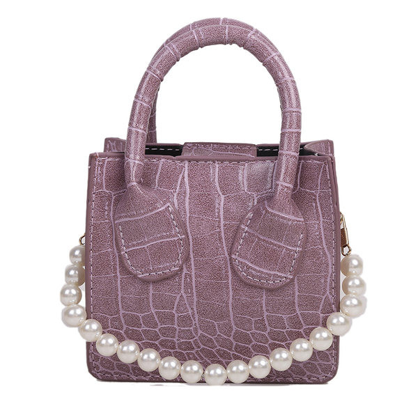Γυναικεία έκο δερμάτινη τσάντα με πέρλες  σε διάφορα χρώματα