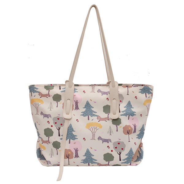 Γυναικεία τσάντα  με εφαρμογές και μακριά λαβή