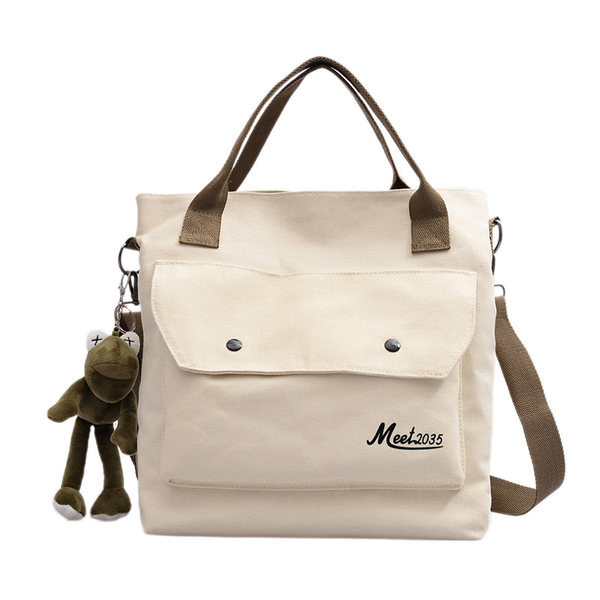 Μεγάλη υφασμάτινη τσάντα με τσέπη