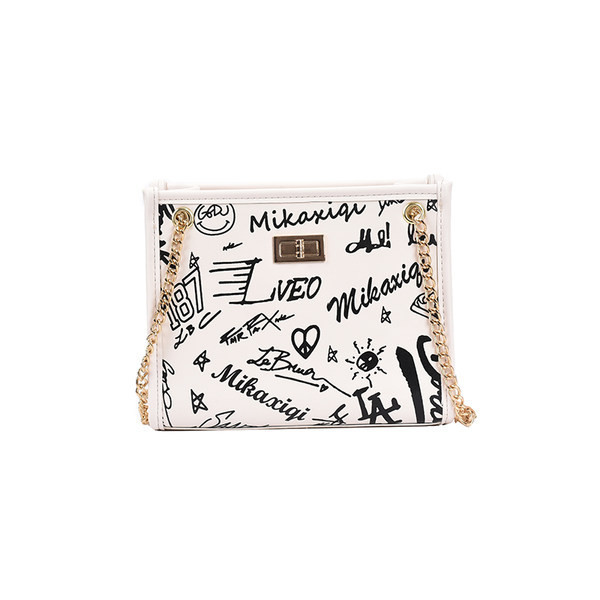 Geantă mică pătrată de damă cu mânere metalice