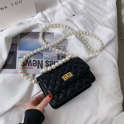 Geanta de dama din piele cu maner lung si scurt sidefat