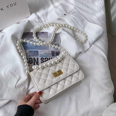 Geanta de dama din piele cu maner lung si scurt sidefat