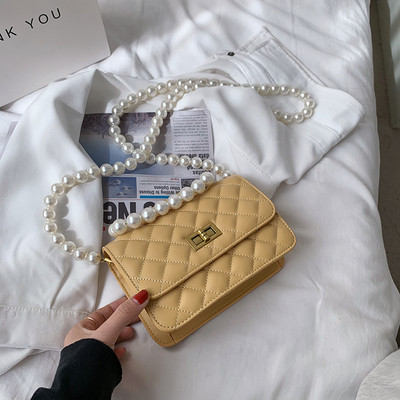 Geanta de dama din piele cu maner lung si scurt sidefat