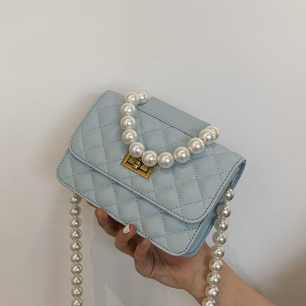 Geanta de dama din piele cu maner lung si scurt sidefat