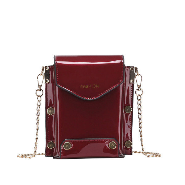 Sieviešu taisnstūra soma no eko ādas ar metāla ķēdīti