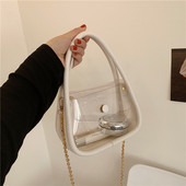 Geanta de dama transparenta cu inchidere metalica