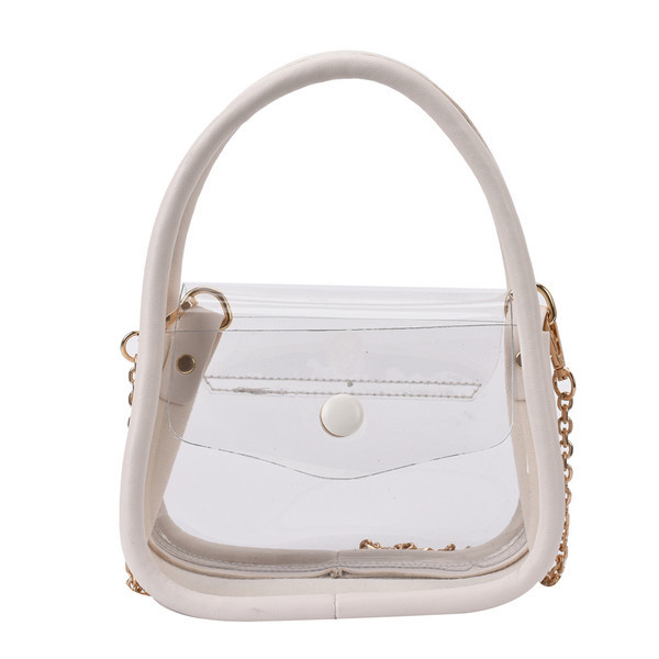 Geanta de dama transparenta cu inchidere metalica