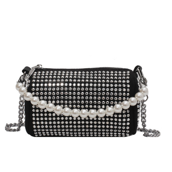 Sieviešu mini soma ar cilpām un pērlēm